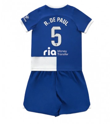 Atletico Madrid Rodrigo De Paul #5 Koszulka Wyjazdowych Dziecięca 2023-24 Krótki Rękaw (+ Krótkie spodenki)